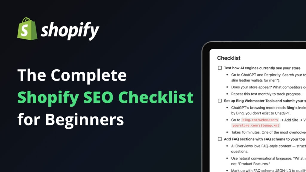Shopify SEO Checklist for Beginners