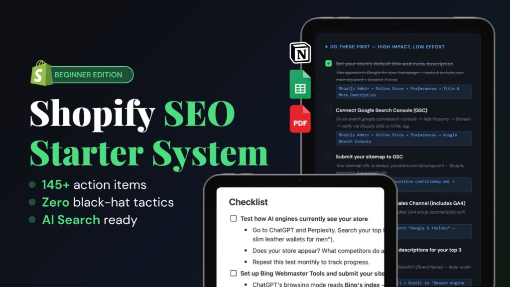 The Complete Shopify SEO Checklist for Beginners (2026 Edition) - Growsera
